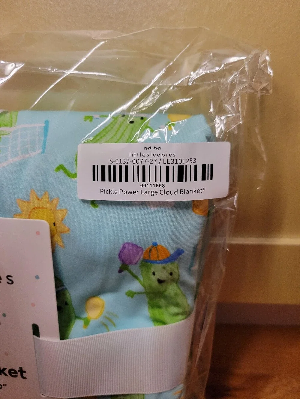 NIB Little Sleepies Limited Edition Pickle Power Large Cloud Blanket- Bamboo HTF